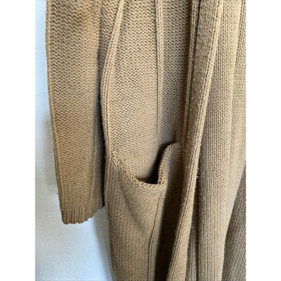 Final Touch Womens Cardigan Duster Open Front Thick Knit Brown S/M Boho Classic - Picture 5 of 8